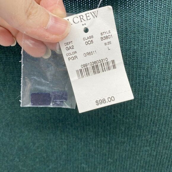 J Crew Merino Wool Green Beaded Sweater Womens size L NWT - Picture 5 of 6
